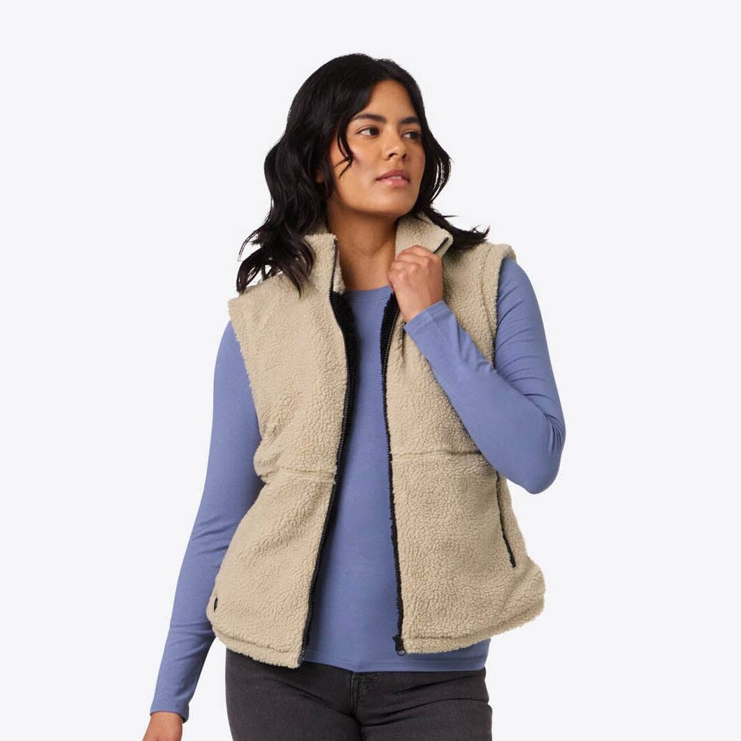 Front. Mobile Warming - Women's Upland Sherpa Heated Vest - Coffee.