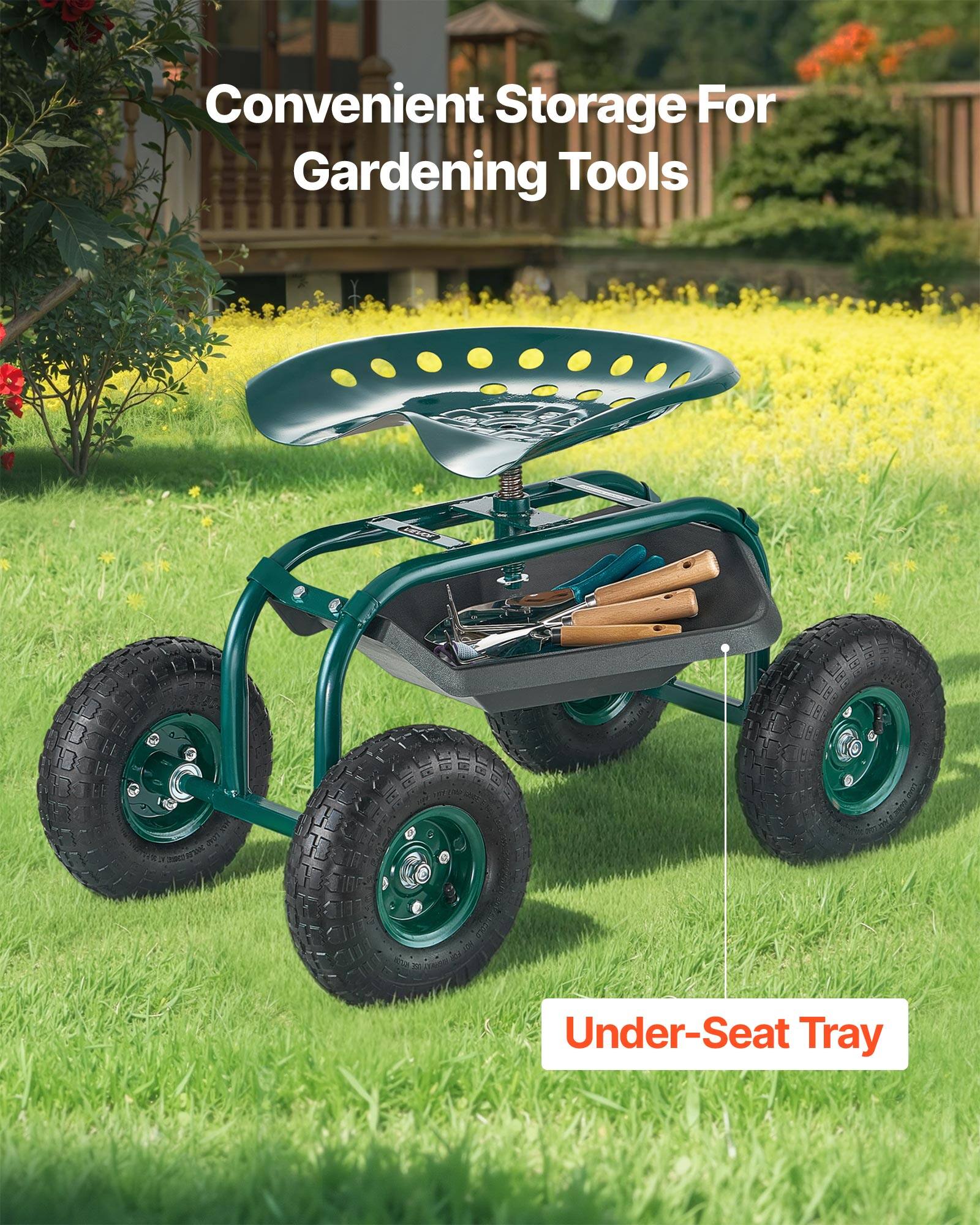 Convenient Storage For Gardening Tools
Under-Seat Tray