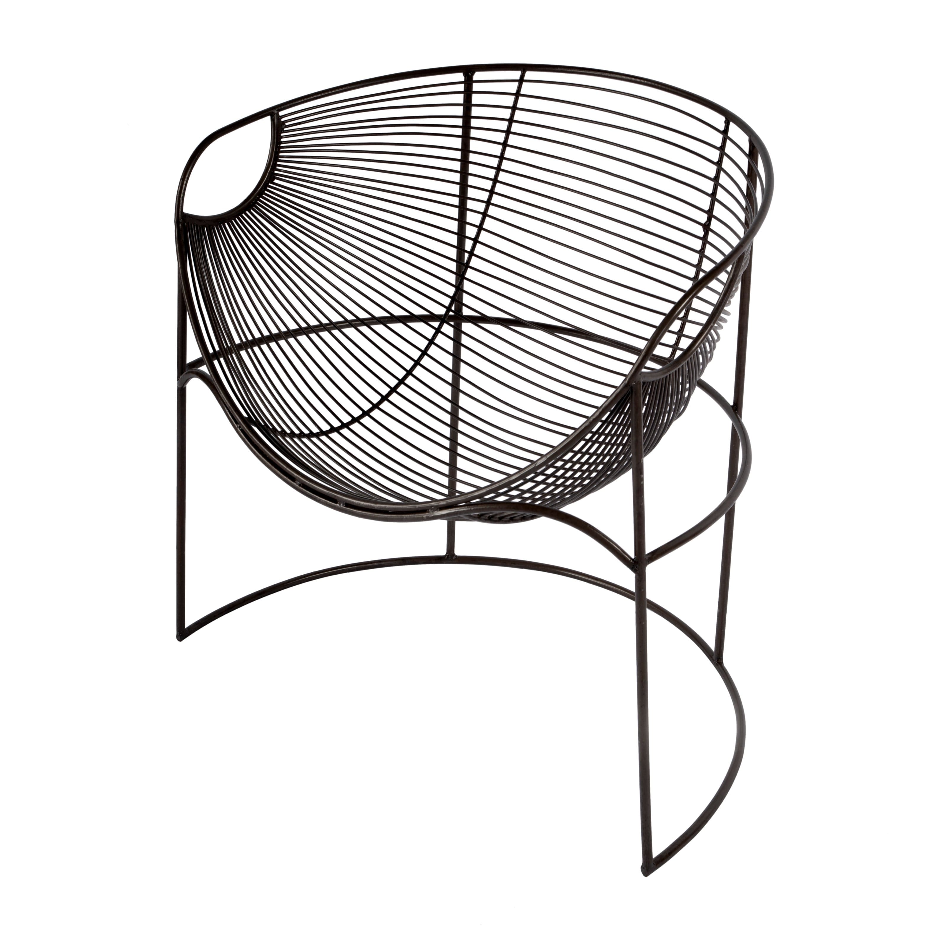 Butler Specialty - Artemis 30 in. W Oval Iron Basket Accent Chair - Black