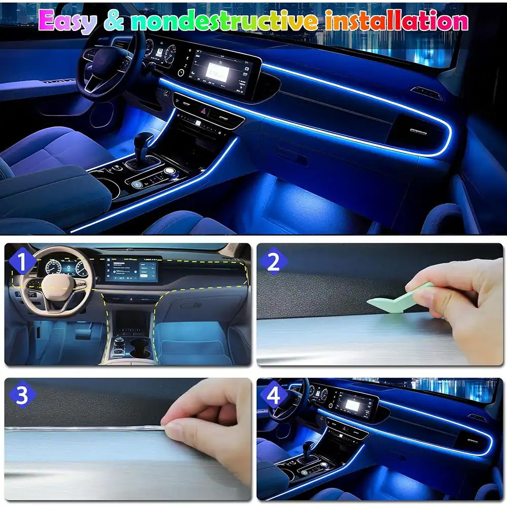Easy & nondestructive installation

1. Measure the area to be covered.
2. Apply adhesive strips to the back of the panel.
3. Peel off the protective film.
4. Install the panel.