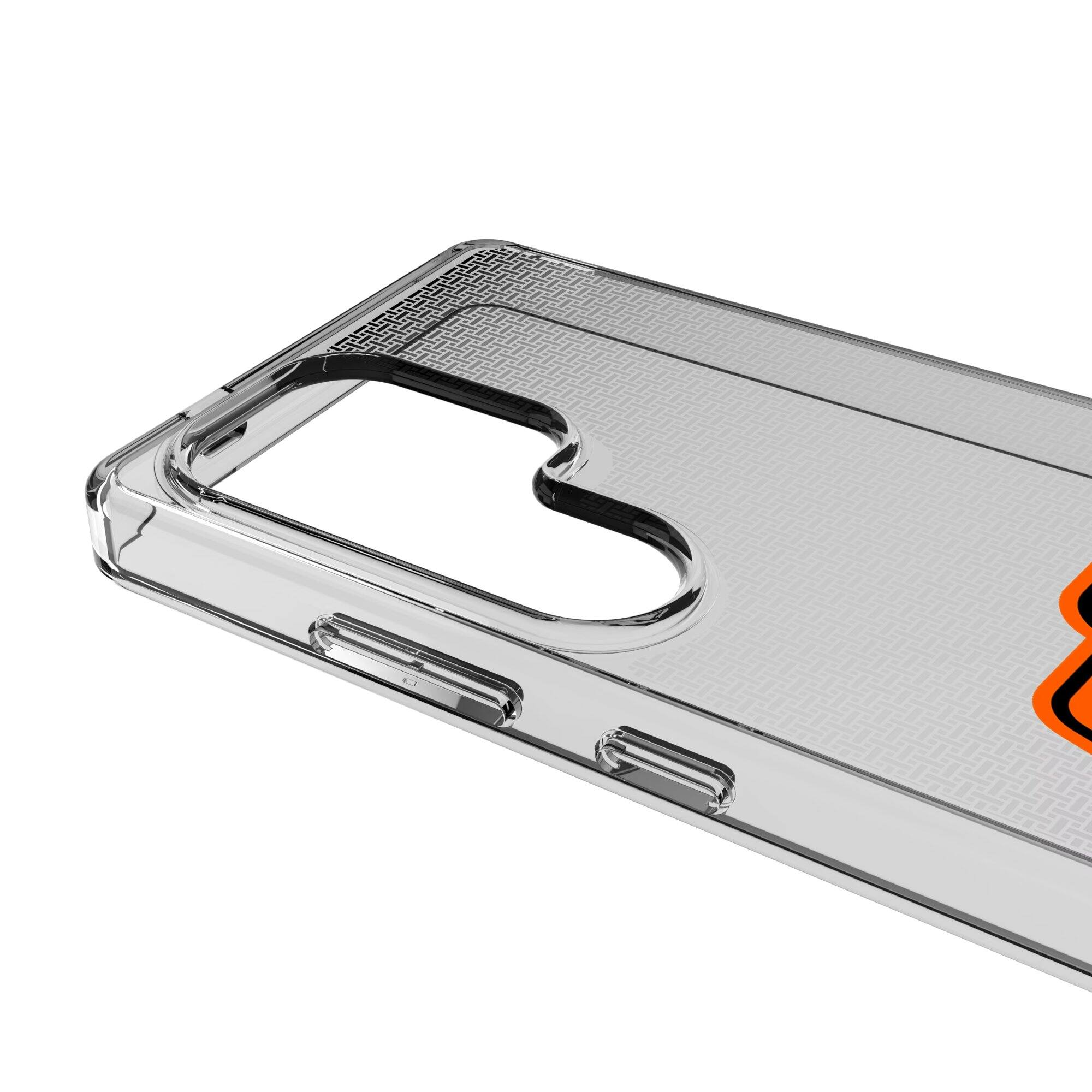 Alt View 2. Keyscaper - Oklahoma State Cowboys Linen Logo Galaxy Clear Case - S21 Plus - Multicolor.