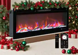 GARVEE - 50" Recessed or Wall Mounted Electric Fireplace, WiFi & Alexa, Led Touch Screen