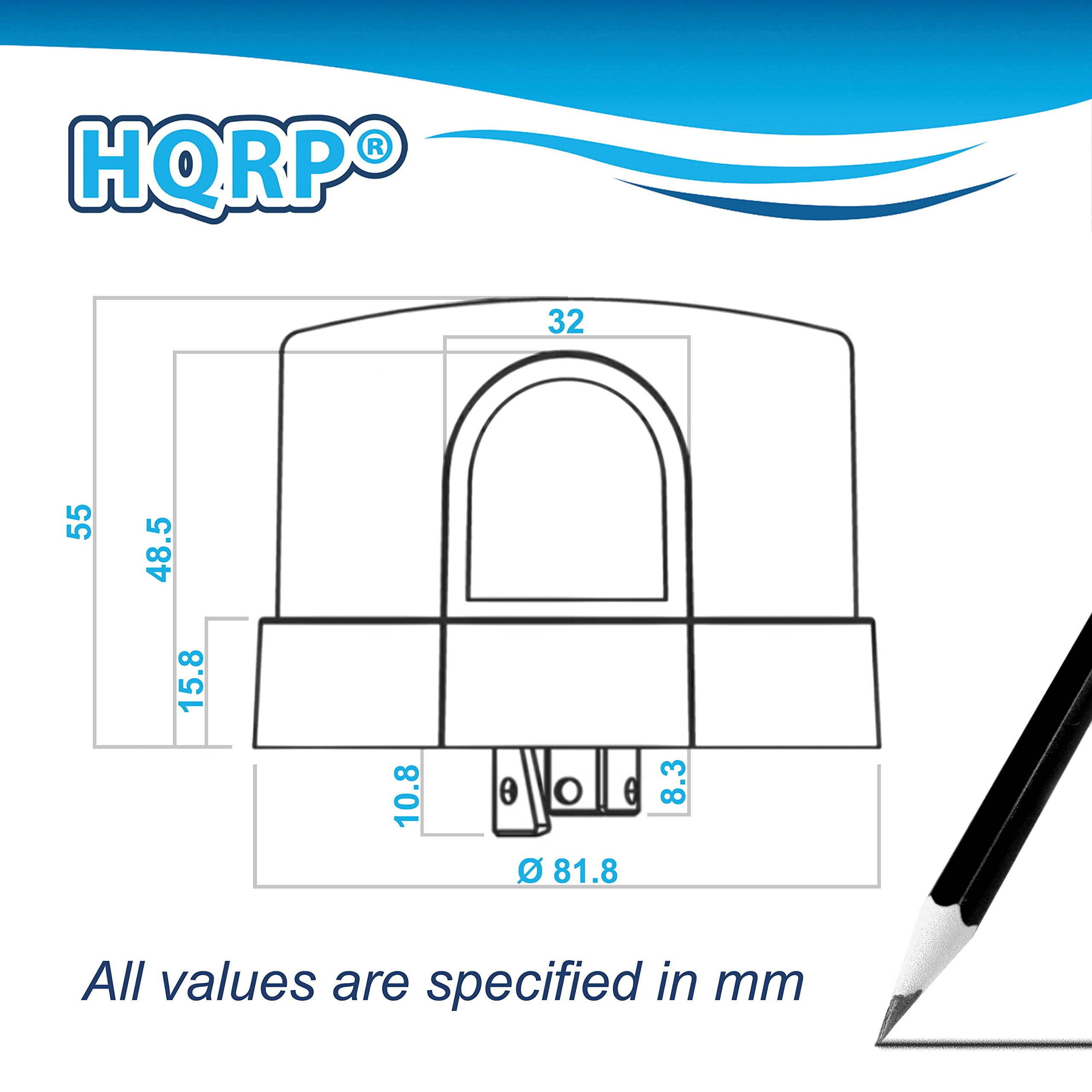 HQRP 32 55 48.5 15.8 10.8 0 6 81.8  
All values are specified in mm