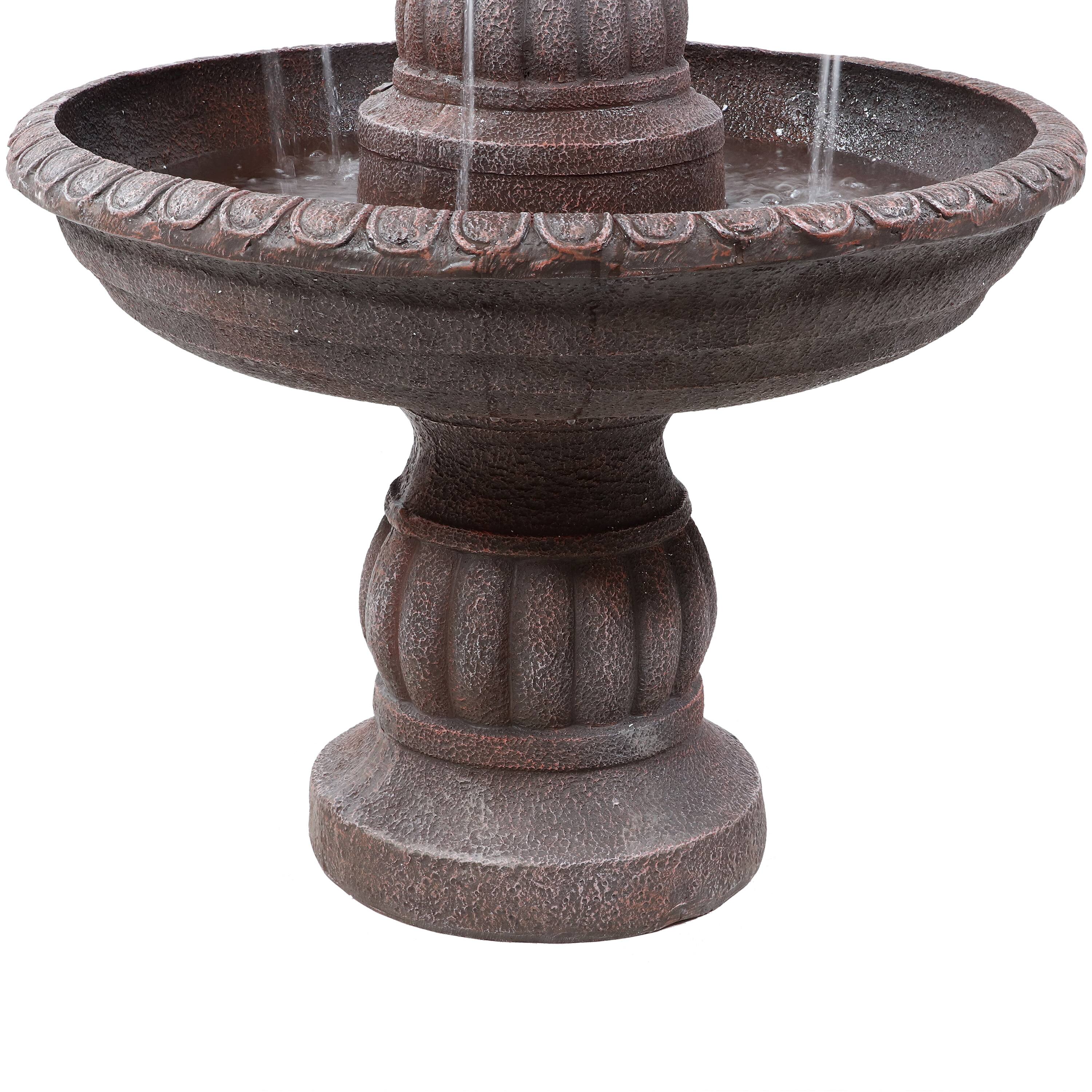 Alt View 7. Sunnydaze - Mediterranean Resin Outdoor 4-Tier Water Fountain - Light Brown.