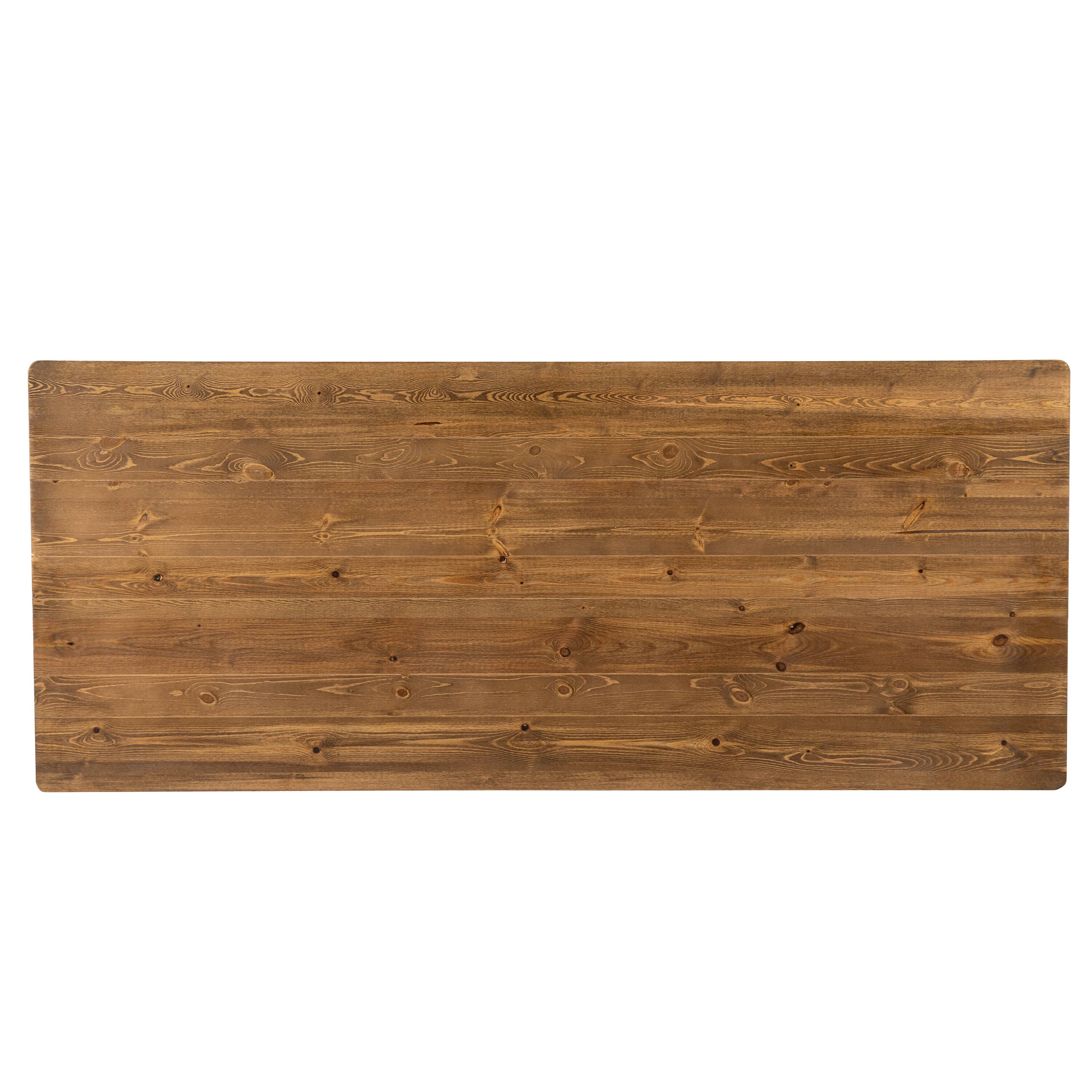 Alt View 1. Flash Furniture - HERCULES 7' x 40" Rectangular Antique Rustic Solid Pine Folding Farm Table with X Legs - Brown.