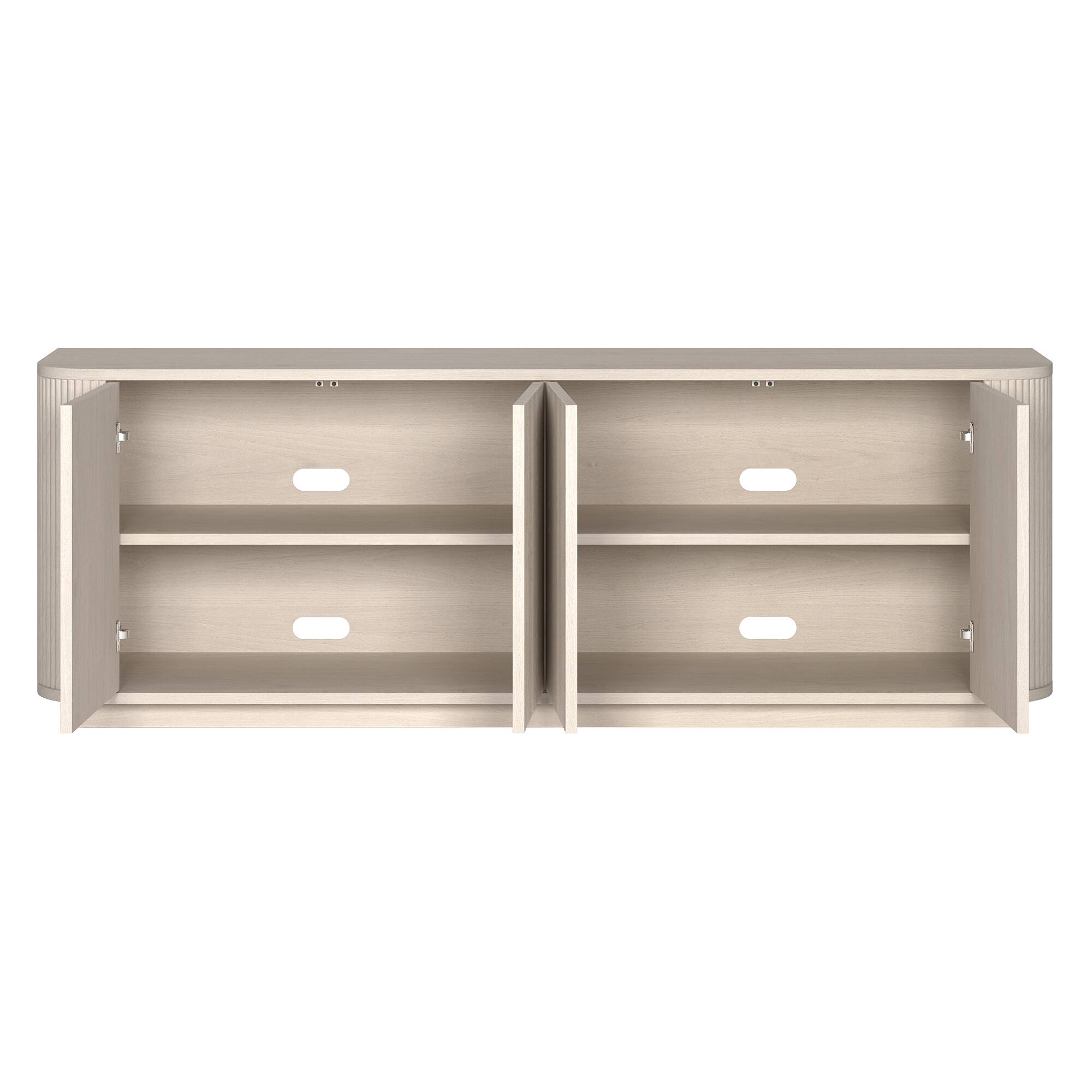 Alt View 1. Hudson&Canal - Canton Rectangular TV Stand for TV's up to 75" in Alder White - Alder White.