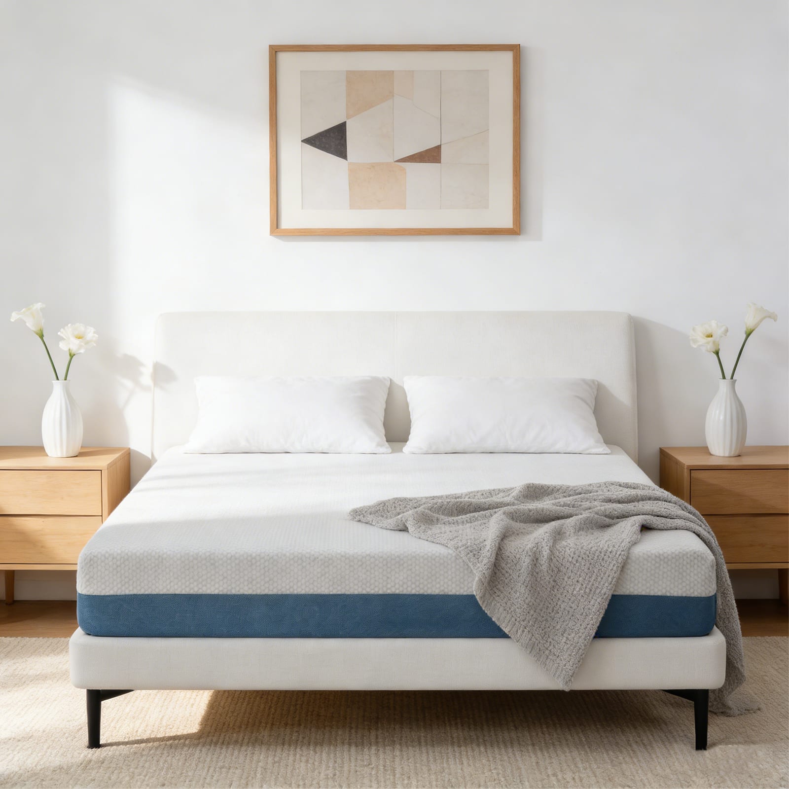 Front. Hunkstar - 10" Memory Foam Mattress–Made in Japan-Breathable 4-Layer Foam-Cooling Copper Gel Bed-High Rebounded for Optical Support - QUEEN/White.