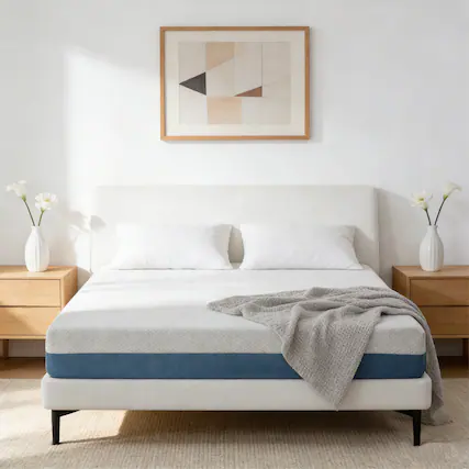 Front. Hunkstar - 10" Memory Foam Mattress–Made in Japan-Breathable 4-Layer Foam-Cooling Copper Gel Bed-High Rebounded for Optical Support - QUEEN/White.