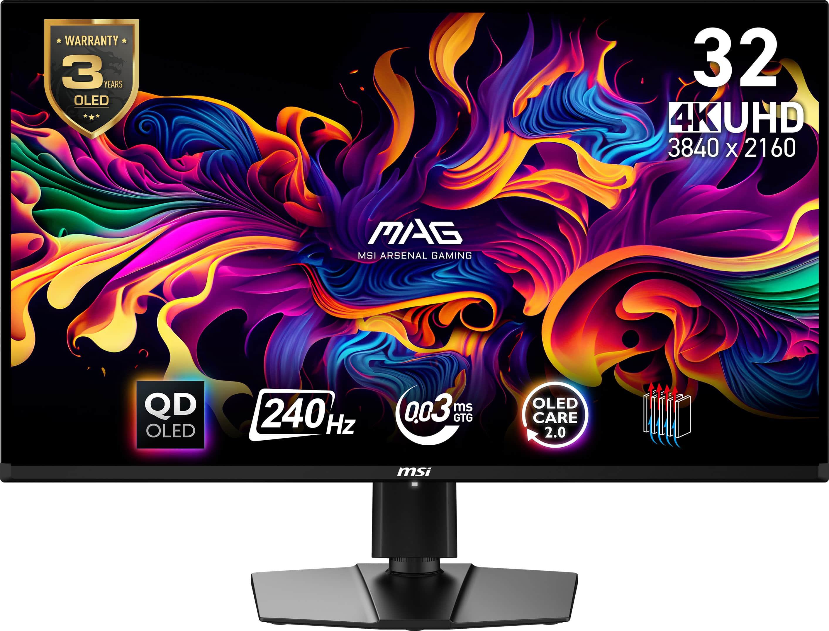 MSI - MAG 321UPXB QD-OLED 32 QD-OLED UHD 240Hz 0.03ms Gaming
