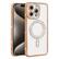 Front. Entronix - Entronix Magnetic iPhone 14 Pro Case with Clear Back and Luxury Rhinestones - Gold.