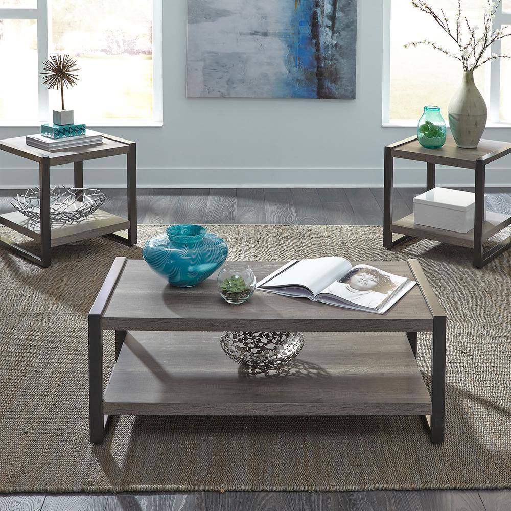 Alt View 1. Liberty Furniture Industries - Tanners Creek Coffee Table in Graystone - Gray.