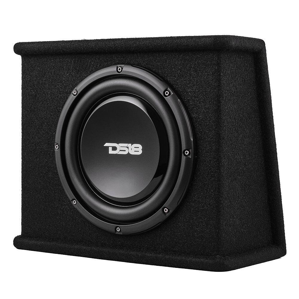 Left. DS18 Audio - Single 10" Loaded Sealed Subwoofer Enclosure with Built-in Amplifier, 350W RMS.