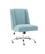 Front. Linon Home Décor - Donora Plush Fabric Adjustable Office Chair With Chrome Base - Aqua.