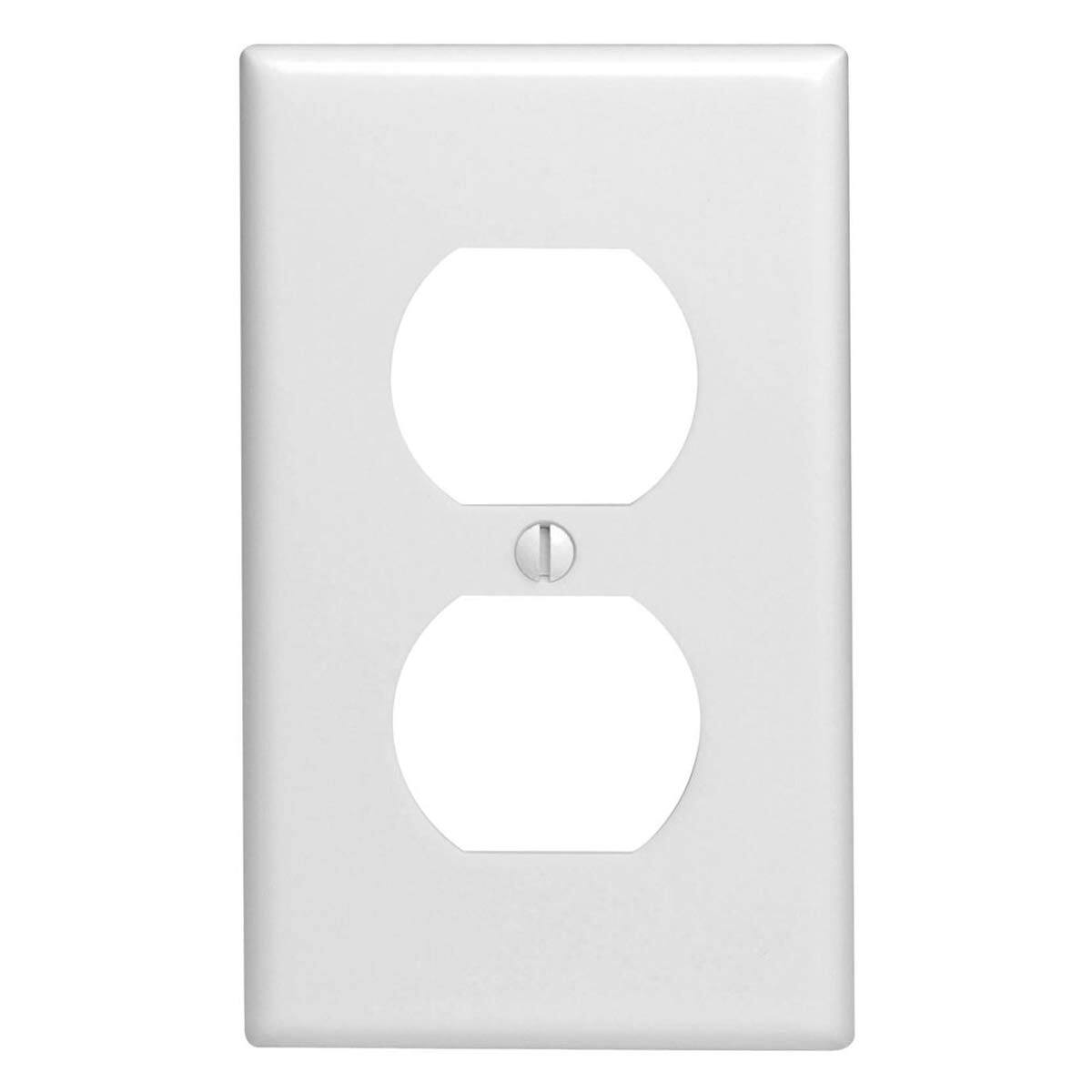 Back. Leviton - 10-Pack 1-Gang Duplex Receptacle Wallplates Model 88003-WMP - White.