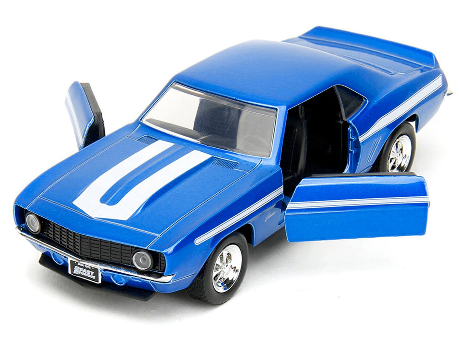 Alt View 1. Jada - 1969 Chevrolet Camaro Blue Metallic with White Stripes "2 Fast 2 Furious" (2003) Movie 1/32 Diecast Car Model by Jada.