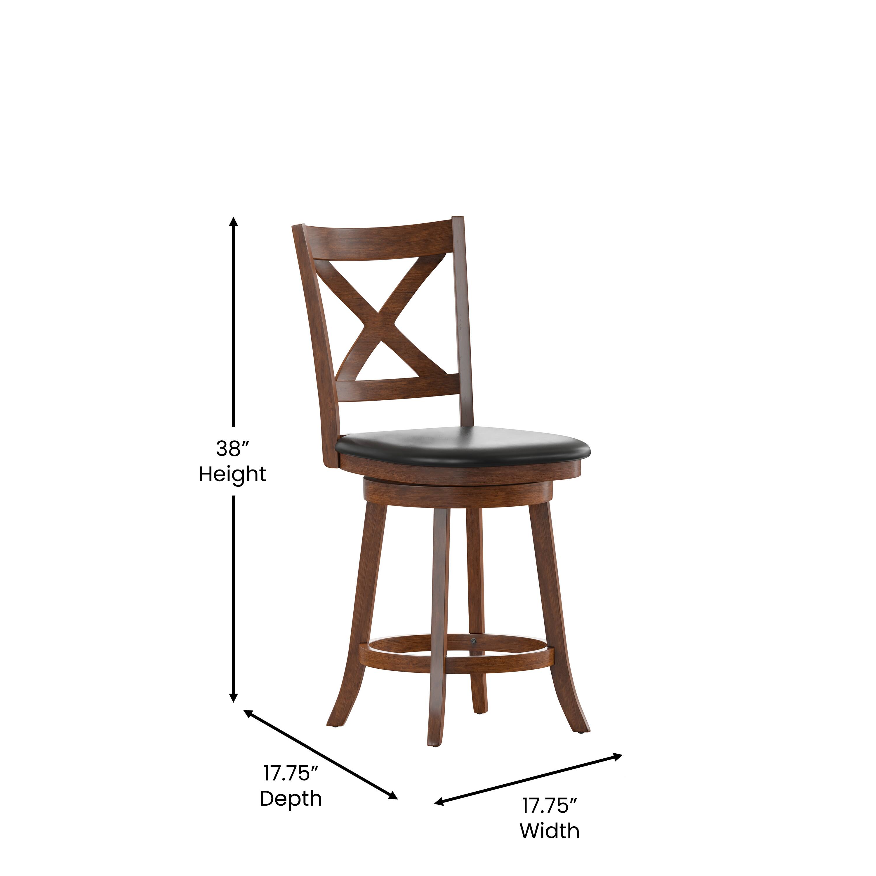 38" Height, 17.75" Depth, 17.75" Width