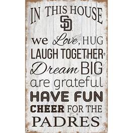 Fan Creations - San Diego Padres 11'' x 19'' Team In This House Sign - Multicolor