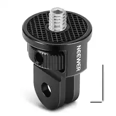 Front. Neewer - Aluminum 1/4" Tripod Adapter for Action Cameras - Compatible with GoPro, Insta360 & DJI.