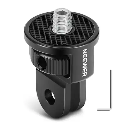 Front. Neewer - Aluminum 1/4" Tripod Adapter for Action Cameras - Compatible with GoPro, Insta360 & DJI.