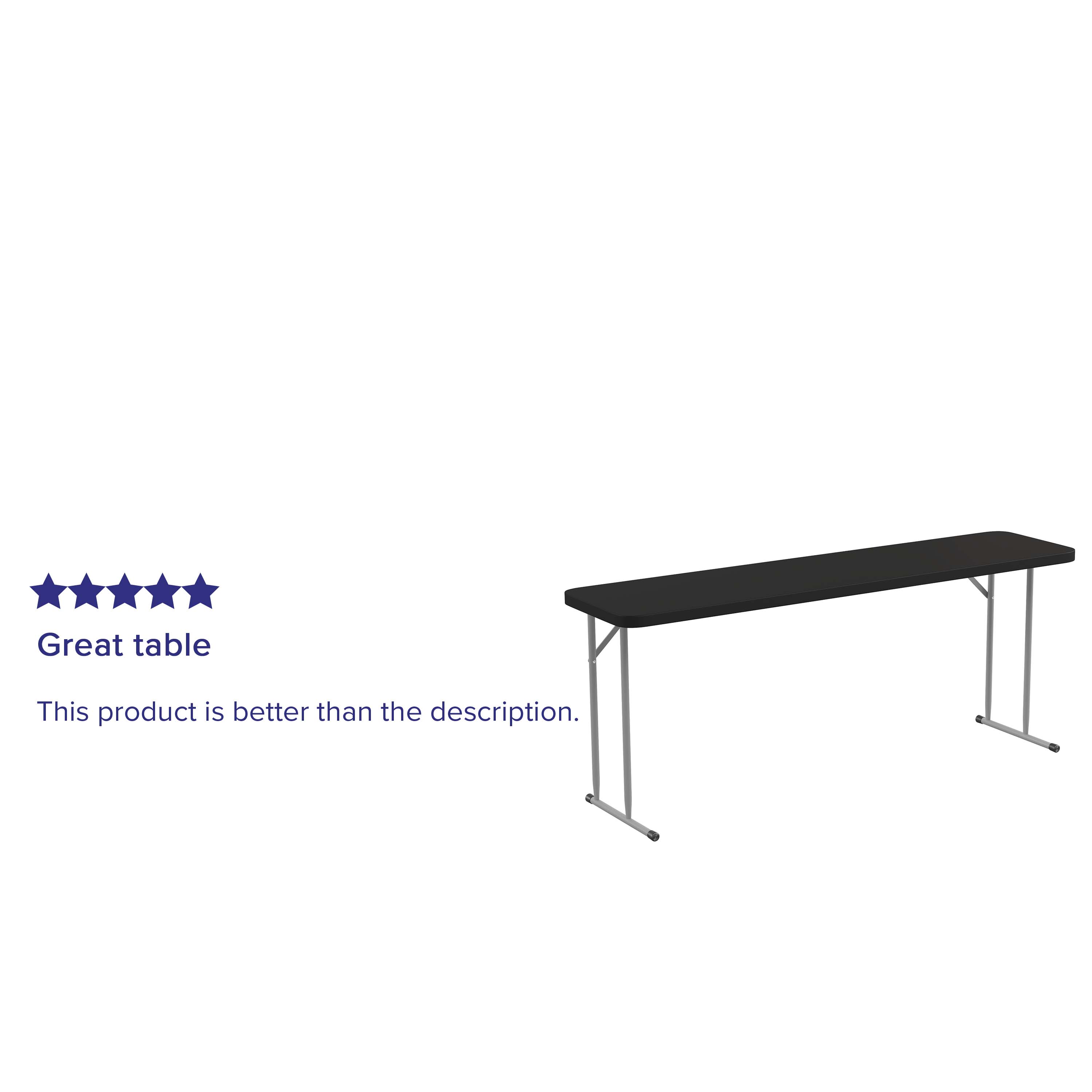 Alt View 14. Alamont Home - 6-Foot Plastic Folding Training Table - Black.