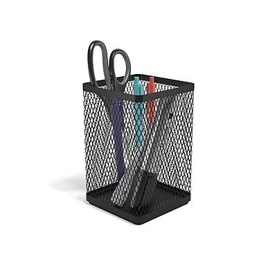 TRU RED - Jumbo Stackable Metal Mesh Pen Holder, Matte - Matte Black