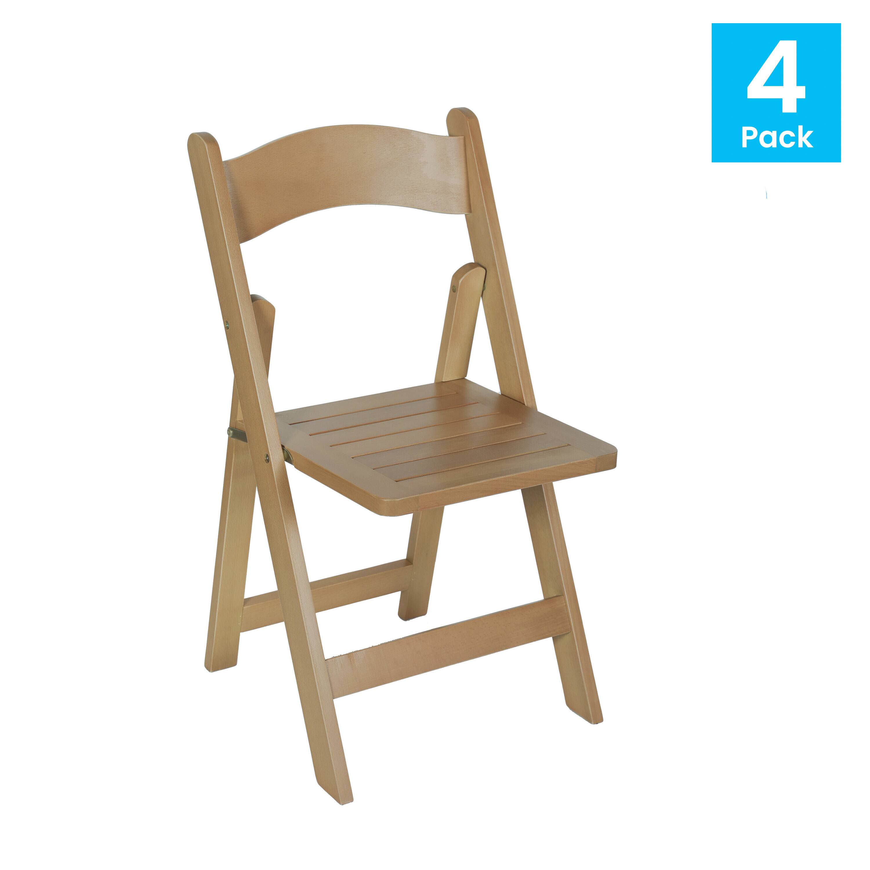 Alt View 1. Emma + Oliver - Magill Set of 4 Solid Wood Foldable Dining Chairs - Oak.