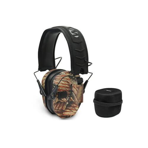 Angle. Walkers - Walkers Game Ear Razor Muffs (American Flag) with Protective Case - Blue.