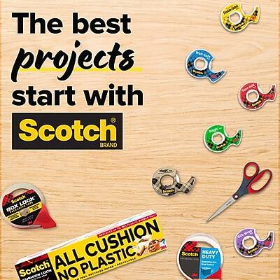 The best projects start with Scotch BRAND

- Wall-Safe Magic
- Scotch LOCK BOX
- ALL CUSHION NO PLASTIC
- HEAVY DUTY
- NO PLASTIC
- HODI PUMION