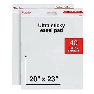 Ultra Sticky Wall Easel Pad
Ultra sticky easel pad
40 TOTAL SHEETS
20" x 23"
