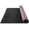 Front. VEVOR - Marine Carpet, 6 x 23 ft Boat Carpeting, Marine Grade Boat Carpet, Indoor/Outdoor with Water-proof TPR Backing - Charcoal Black.