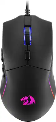 REDRAGON - M730 Wired RGB Gaming Mouse 10K DPI Lightweight Remapping Keys - Wired - Black