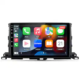 Junsun - For Toyota Highlander 2014-2019 10" 8 Core 4+64GB Android15 carplay Car Stereo Radio GPS Navi WIFI RDS SWC Bluetooth - Black