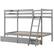 Alt View 6. Costway - Twin Over Twin Bunk Bed with 2 Storage Drawers Ladder No Box Spring Needed - Gray.