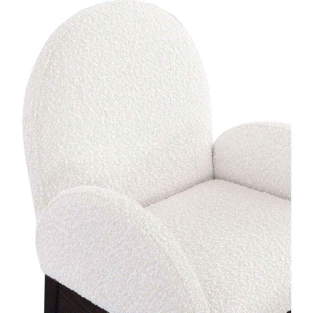 Alt View 4. Meridian Furniture - Waldorf Cream Boucle Fabric Dining Chair - Beige.