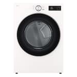 LG - 7.4 Cu. Ft. Stackable Smart Electric Dryer with Steam and AI Sensor Dry - Alpine White