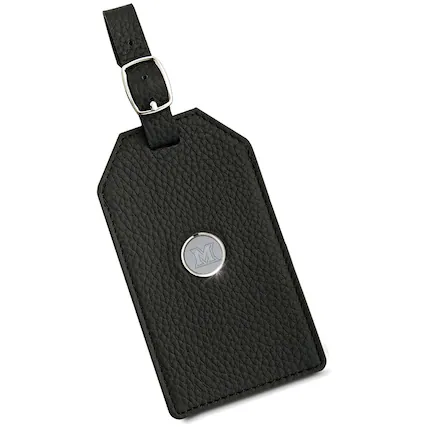 Front. Jardine - Black Miami University RedHawks Leather Luggage Tag - Black.
