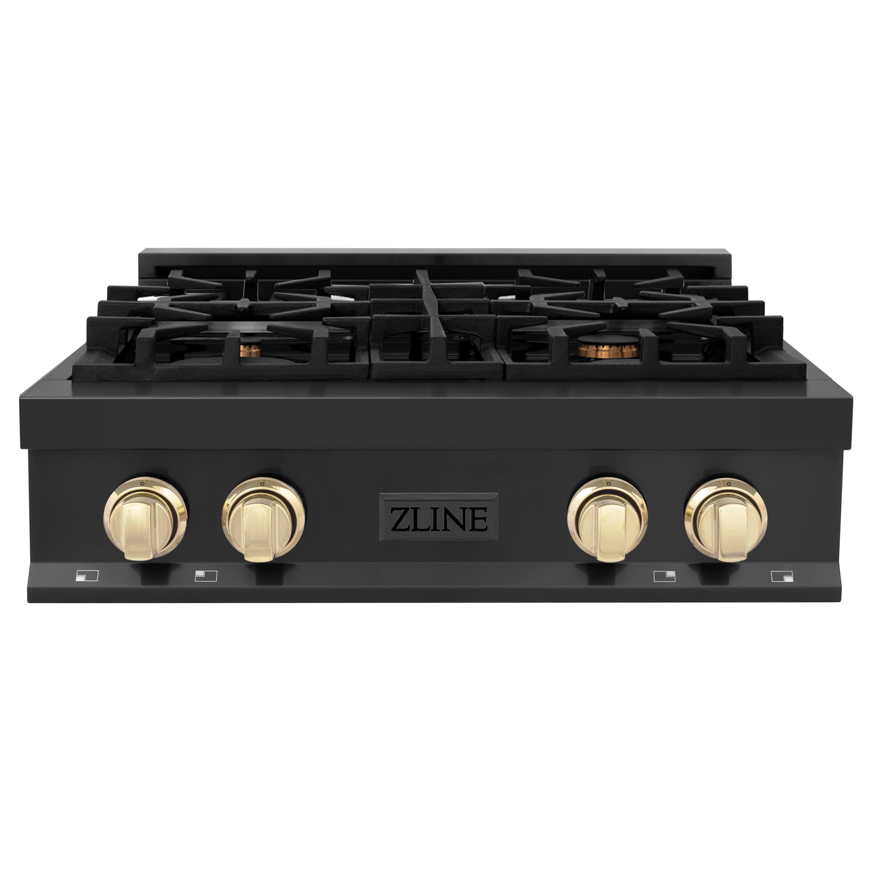 ZLINE - Autograph 30 in. Legacy Rangetop in Black Stainless Steel w/ Gold Accents - Black Stainless Steel price history on PriceWatchPro