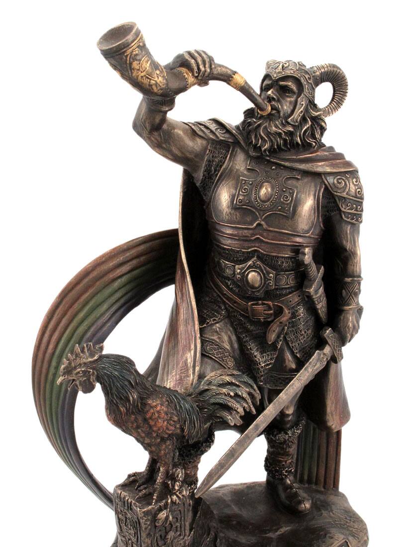 Alt View 3. Veronese Design - 9 1/2 Inch Norse God Heimdall Bronzed Finish Statue Pagan - Bronze.