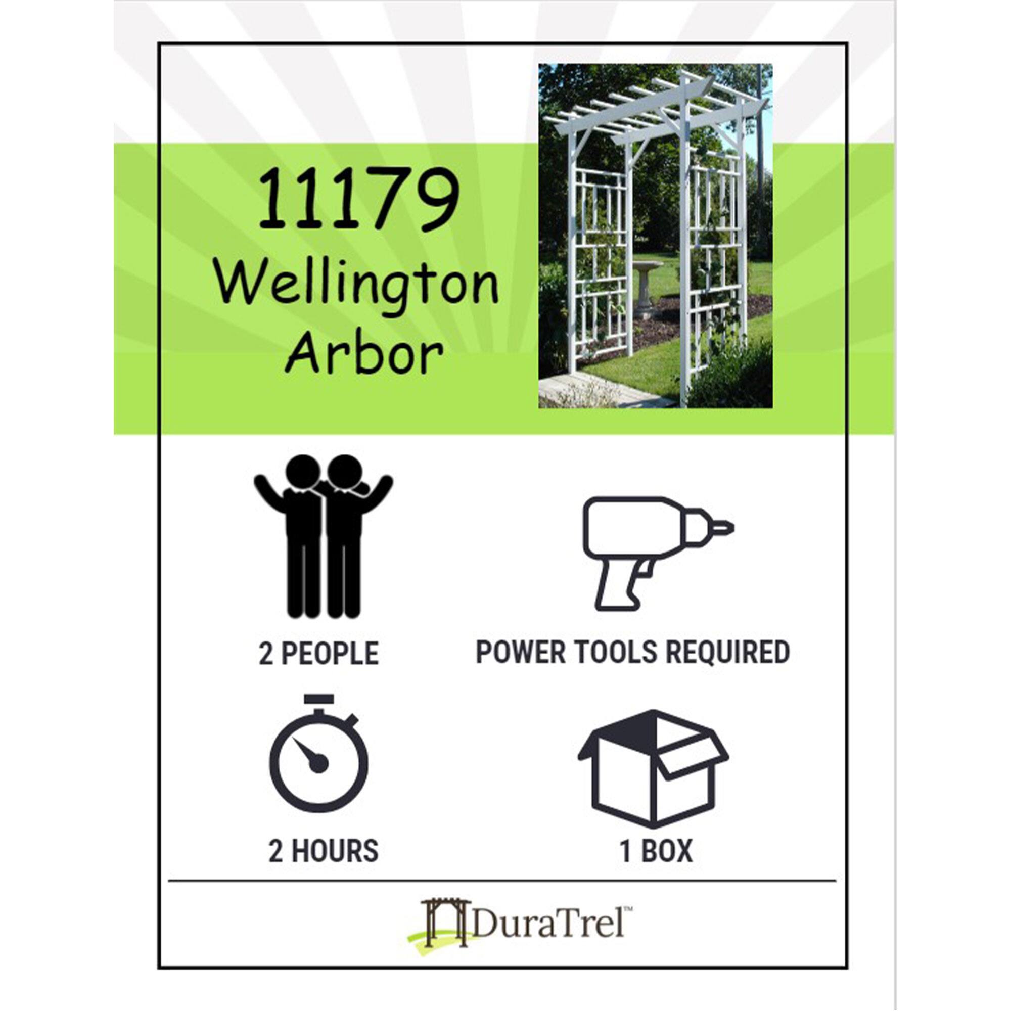 11179 Wellington Arbor

2 PEOPLE  
POWER TOOLS REQUIRED  
2 HOURS  
1 BOX  

DuraTrel