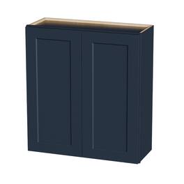 Boyel Living - Shaker Wall Cabinet with RTA 33-in L x 12-in W x 36-in H for Kitchen Bathroom Laundry Garage - Navy Blue
