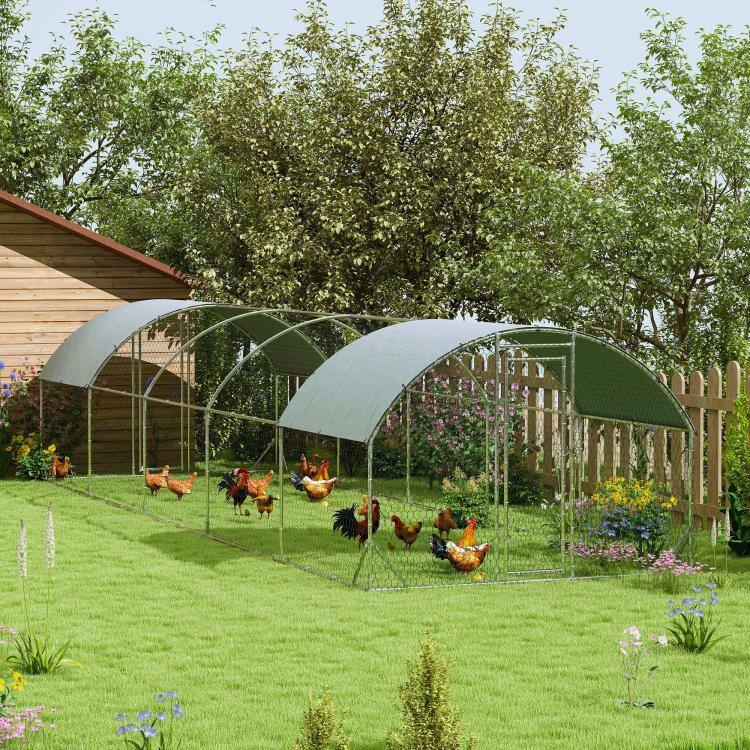 Alt View 1. PULUZ - Large Metal Chicken Coop with Waterproof and Anti-UV Cover for Yard, Outdoor, Duck, Rabbit.