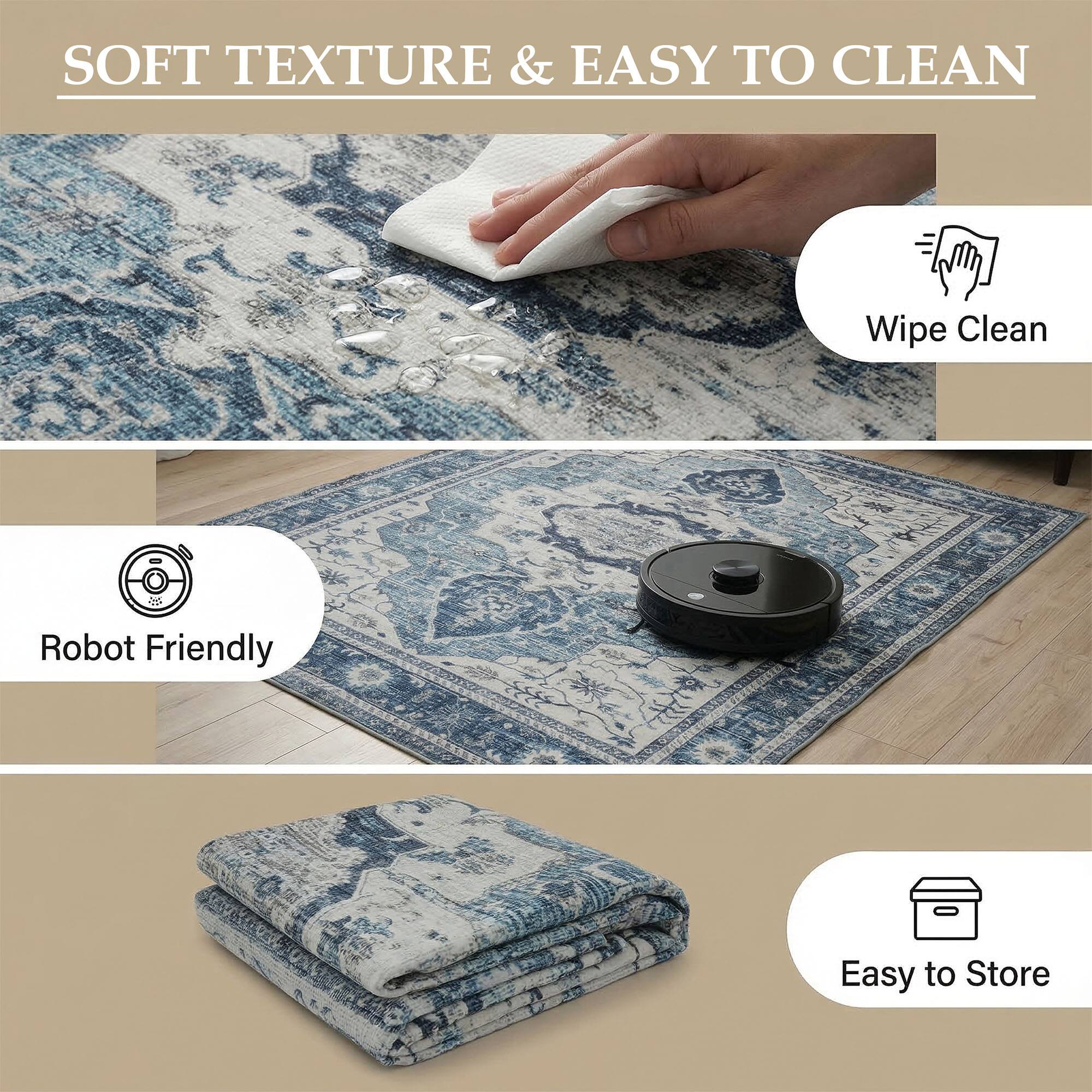SOFT TEXTURE & EASY TO CLEAN  
- Wipe Clean  
- Robot Friendly  
- Easy to Store