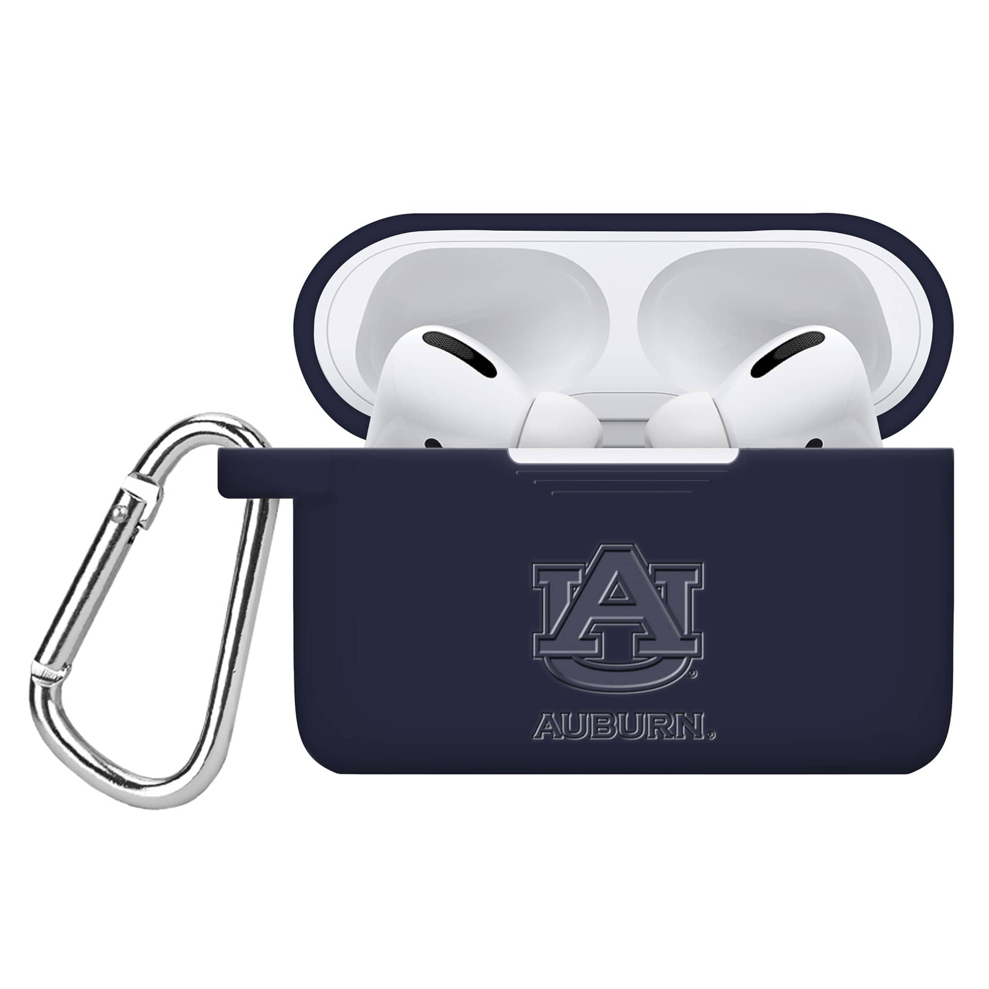 Front. Affinity Bands - Auburn Tigers Debossed Silicone Airpods Pro Case Cover - No Size - Multicolor.