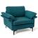 Alt View 5. Costway - Set of 2 Fabric Accent Armchair Upholstered Single Sofa w/ Metal Legs - Peacock Blue.