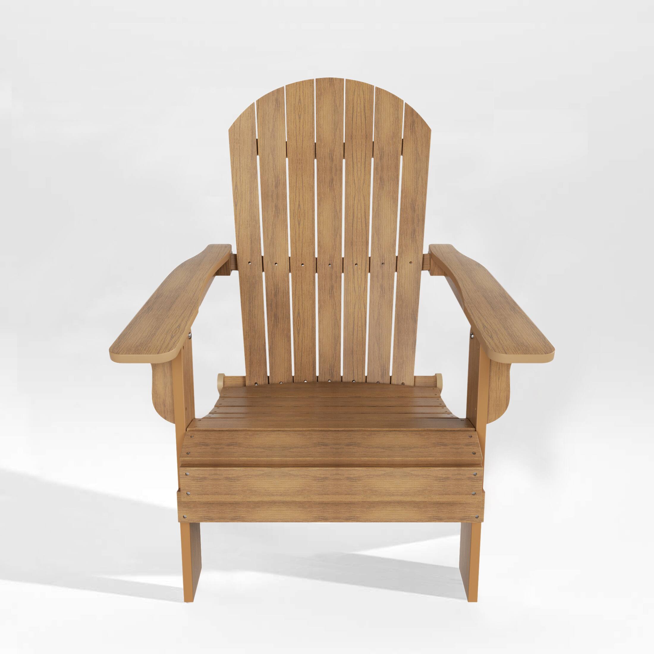 Front. WestinTrends - WestinTrends Tuscany HIPS Outdoor Patio Folding Adirondack Chair - Teak.