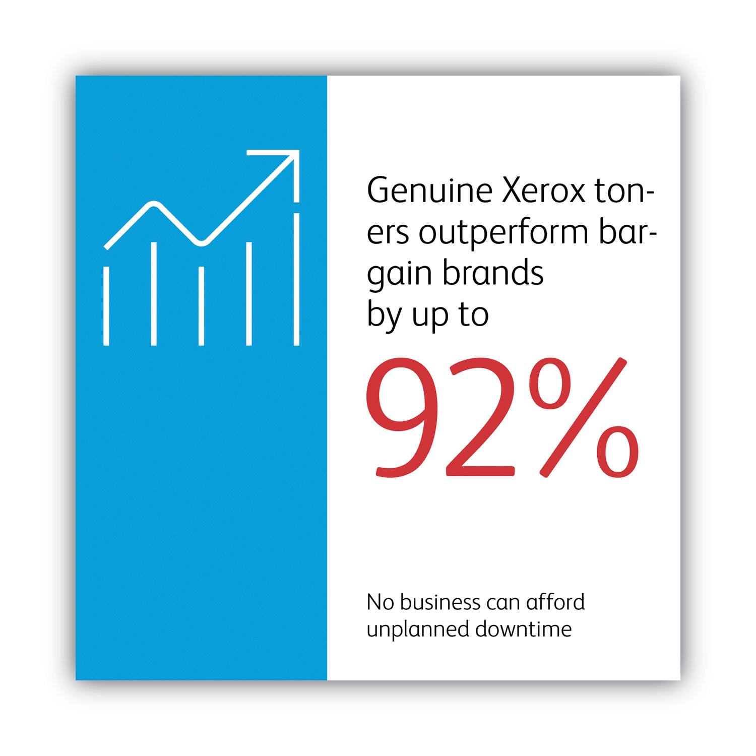 Genuine Xerox toners outperform bargain brands by up to 92%

No business can afford unplanned downtime
