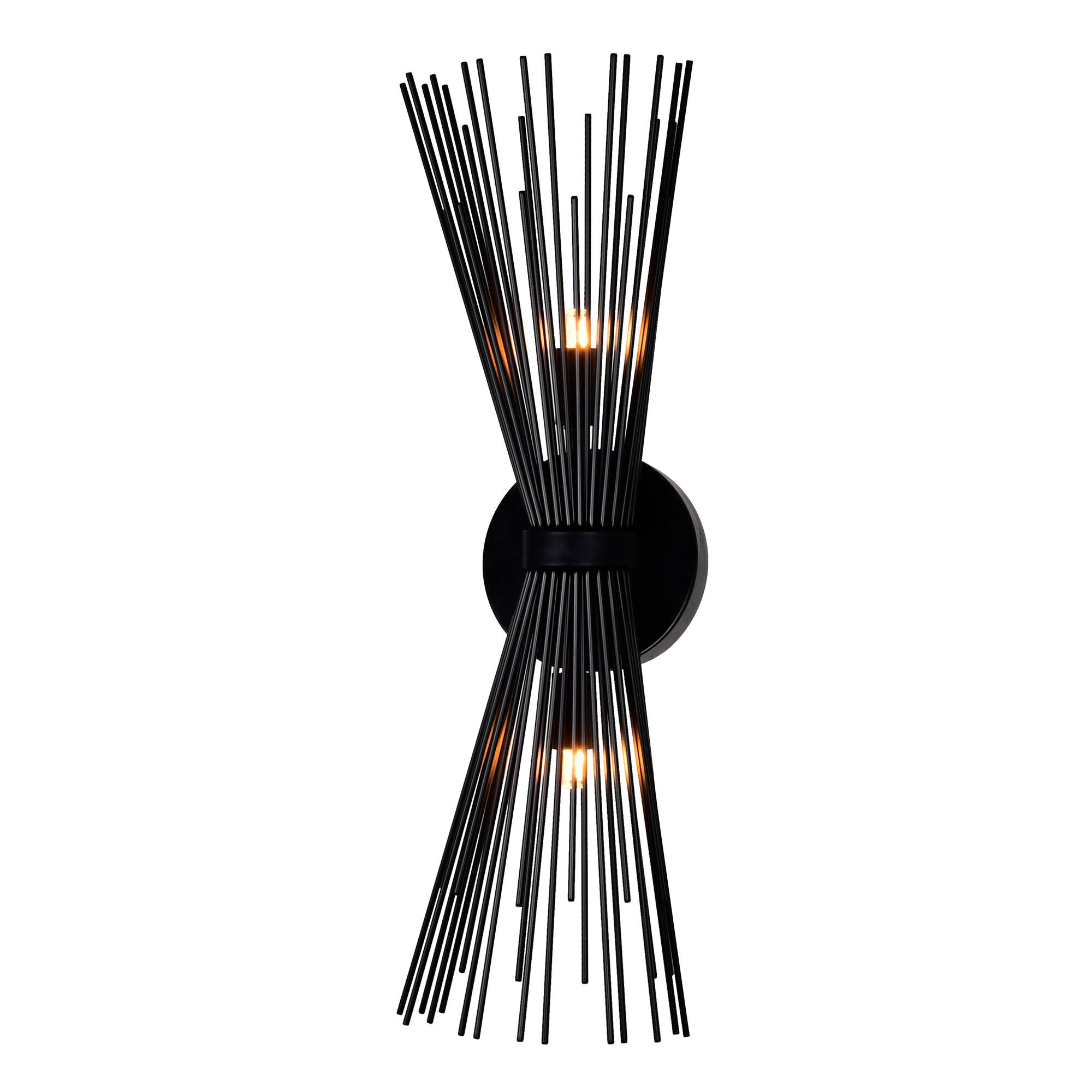 Angle. CWI Lighting - Savannah 2 Light Wall Sconce With Black Finish - Black.
