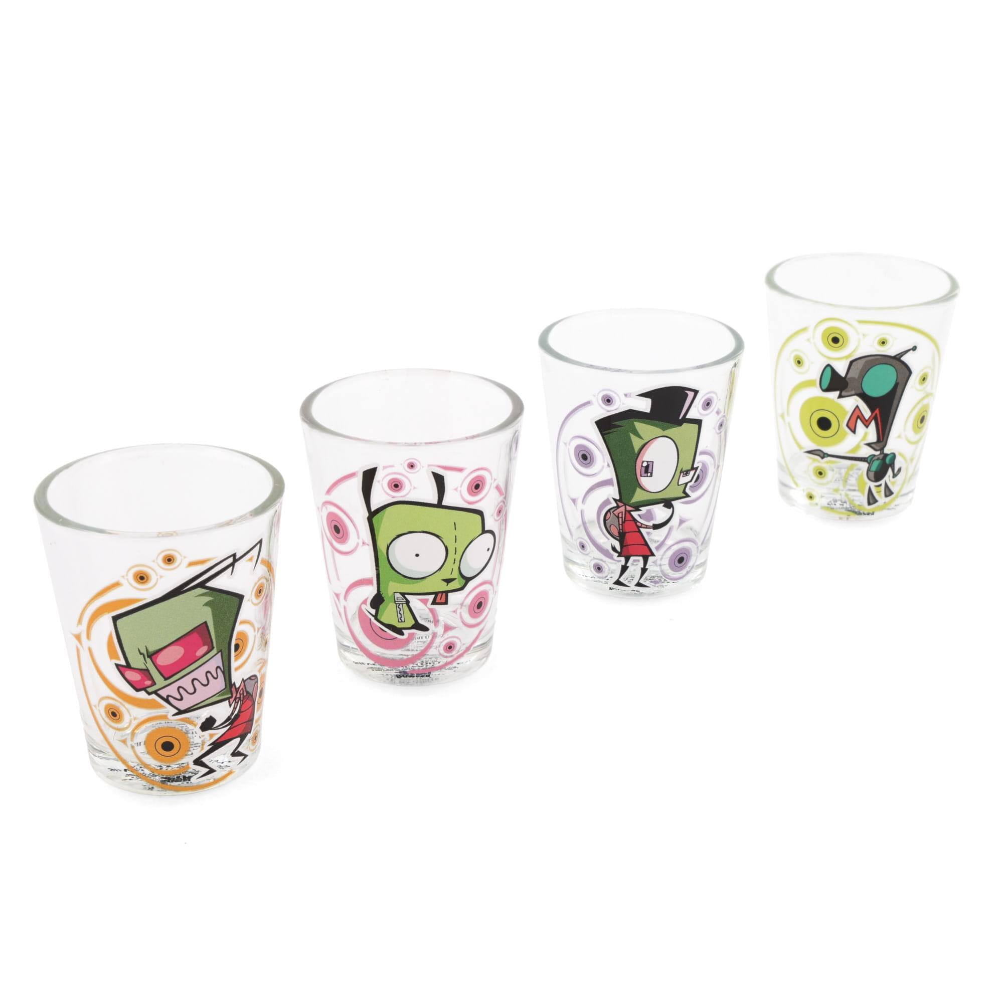 Alt View 10. Silver Buffalo - Invader Zim Characters 2-Ounce Mini Shot Glasses | Set of 4 - Clear.