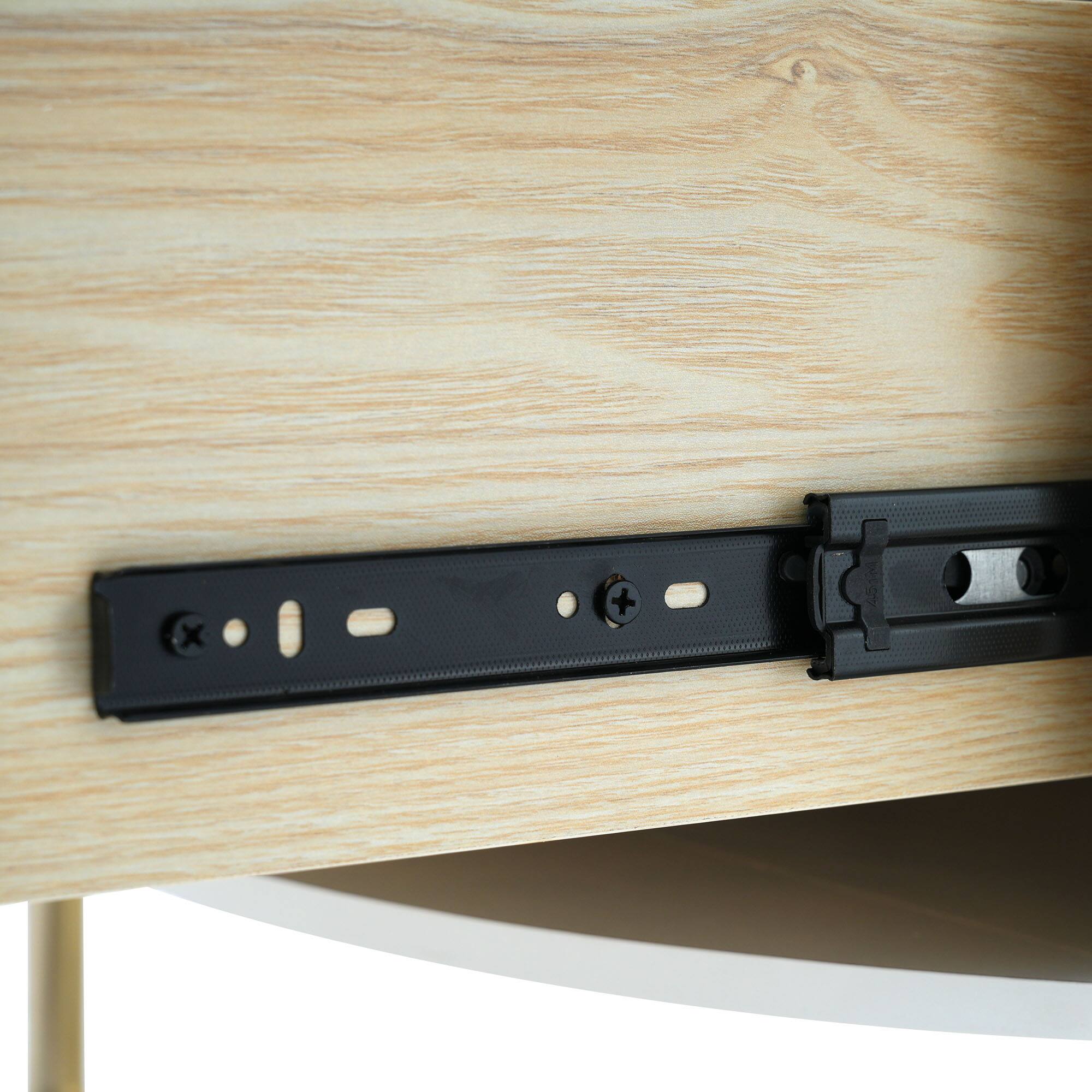 Alt View 6. Tiramisubest - Modern Round Coffee Table with 2 large Drawers Storage Accent Table(31.5") - Off White.