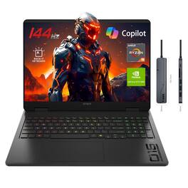 HP - Omen RTX 5060 Gaming Laptop - 16.1" FHD+ 144Hz - AMD Ryzen 9 8940HX - 64GB DDR5 RAM - 4TB SSD - With 7-in-1 USB-C Hub - Black